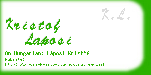 kristof laposi business card